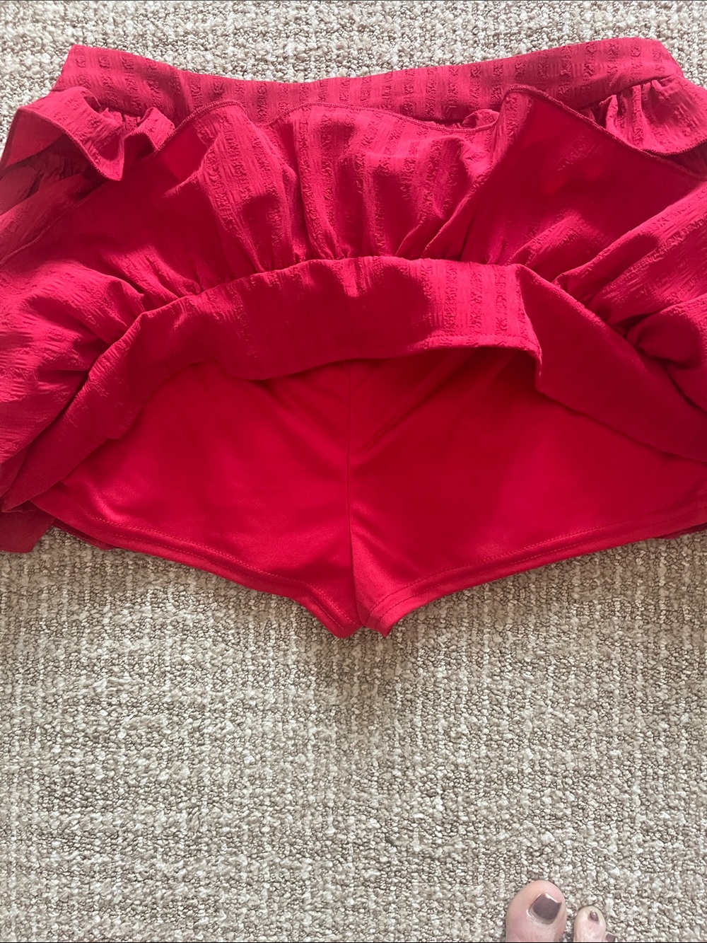 Emory Park Red Ruffled Mini Skort - Picture 4 of 9